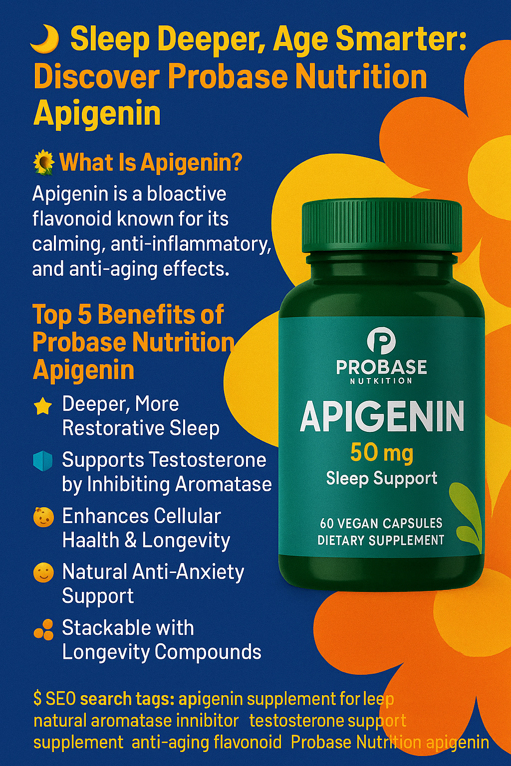 🌙 Sleep Deeper, Age Smarter: Discover Probase Nutrition Apigenin