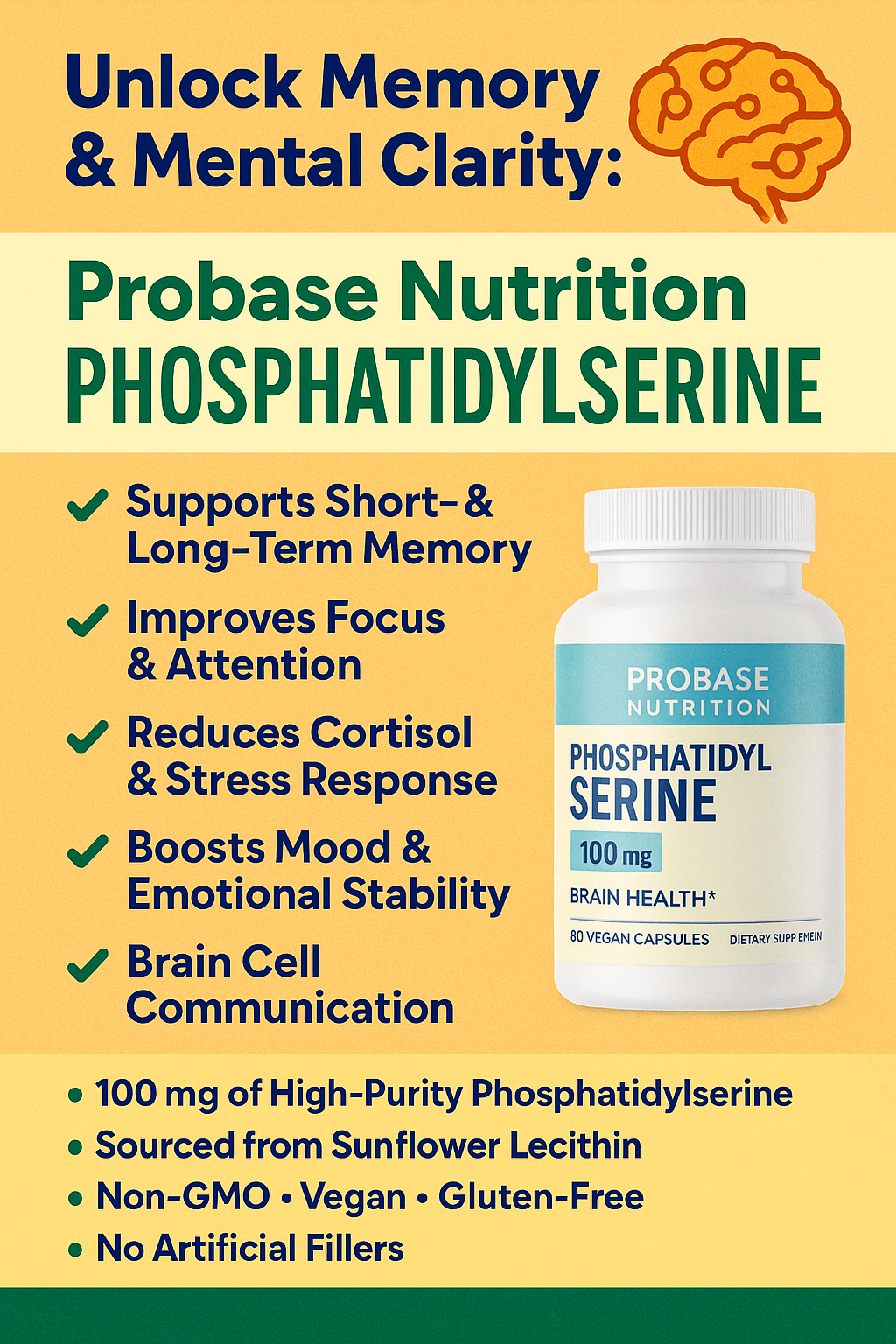 🧠Unlock Memory & Mental Clarity: Probase Nutrition Phosphatidylserine