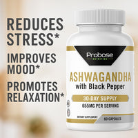 Thumbnail for Probase Nutrition Ashwagandha with Black Pepper 60 Capsules 30-Day Supply