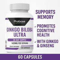 Thumbnail for Probase Nutrition Ginkgo Biloba Ultra 60 Capsules 30-Day Supply