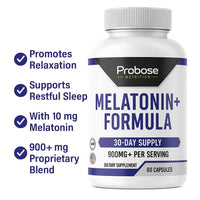 Thumbnail for Probase Nutrition Melatonin+ Formula 60 Capsules 30-Day Supply