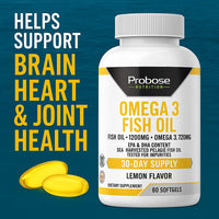 Thumbnail for Omega 3 Fish Oil 30 Softgels 30-Day Supply