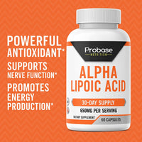 Thumbnail for Probase Nutrition Alpha Lipoic Acid (ALA) 60 Capsules 30-Day Supply