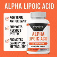 Thumbnail for Probase Nutrition Alpha Lipoic Acid (ALA) 60 Capsules 30-Day Supply