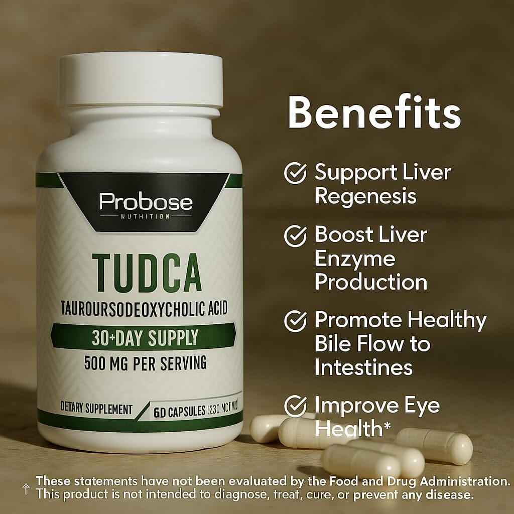 TUDCA – Premium Liver Support Supplement – 500mg Per Serving – 60 Capsules – High Purity Bile Salt Formula – Vegan, Non-GMO