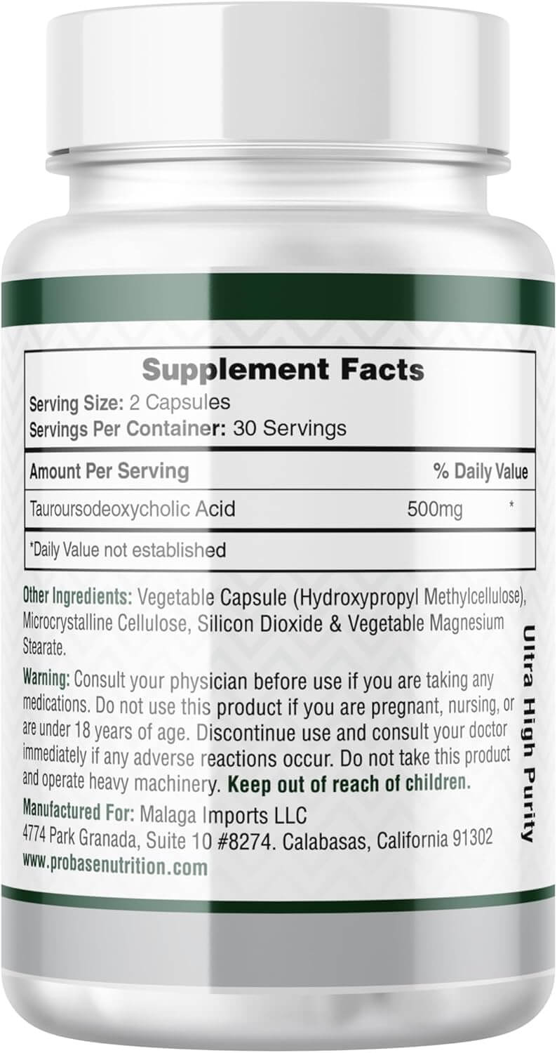 TUDCA – Premium Liver Support Supplement – 500mg Per Serving – 60 Capsules – High Purity Bile Salt Formula – Vegan, Non-GMO