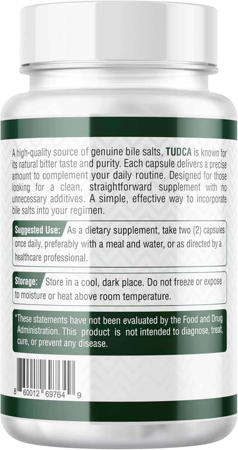 TUDCA – Premium Liver Support Supplement – 500mg Per Serving – 60 Capsules – High Purity Bile Salt Formula – Vegan, Non-GMO