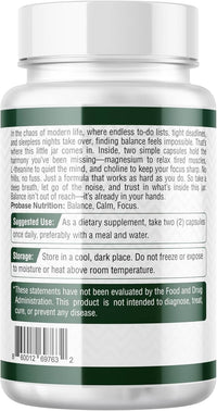 Thumbnail for Magnesium Complex Plus with Magnesium Malate, Glycinate, L-Theanine, and Choline High Absorption Formula 60 Capsules 30-Day Supply