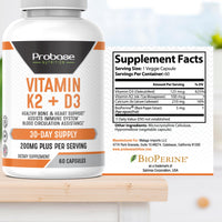 Thumbnail for Probase Nutrition Vitamin K2 + D3 60 Capsules 30-Day Supply