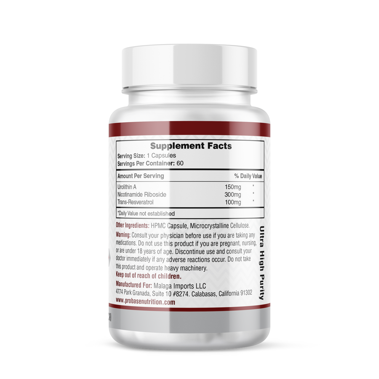 Urolithin A with Added NR and Resveratrol Supplement