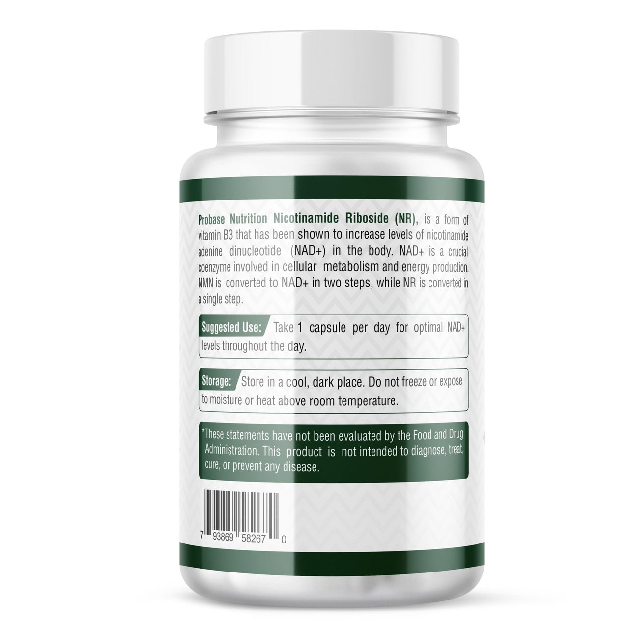 Nicotinamide Riboside (NR) Capsules 30ct/500mg NAD+ Boosting Supplement - Probase Nutrition