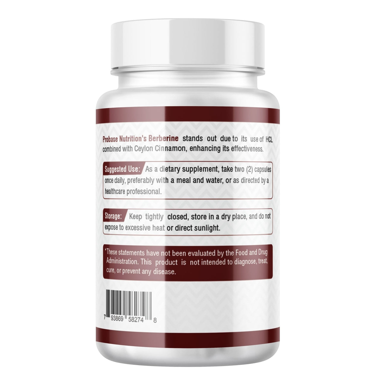 Probase Premium Berberine HCI 1200mg, 120 Capsules - Plus Ceylon Cinnamon Extract 10:1, Berberine HCL Root Supplements Pills - Supports Glucose Metabolism, Immune System, Healthy Weight Management - Probase Nutrition