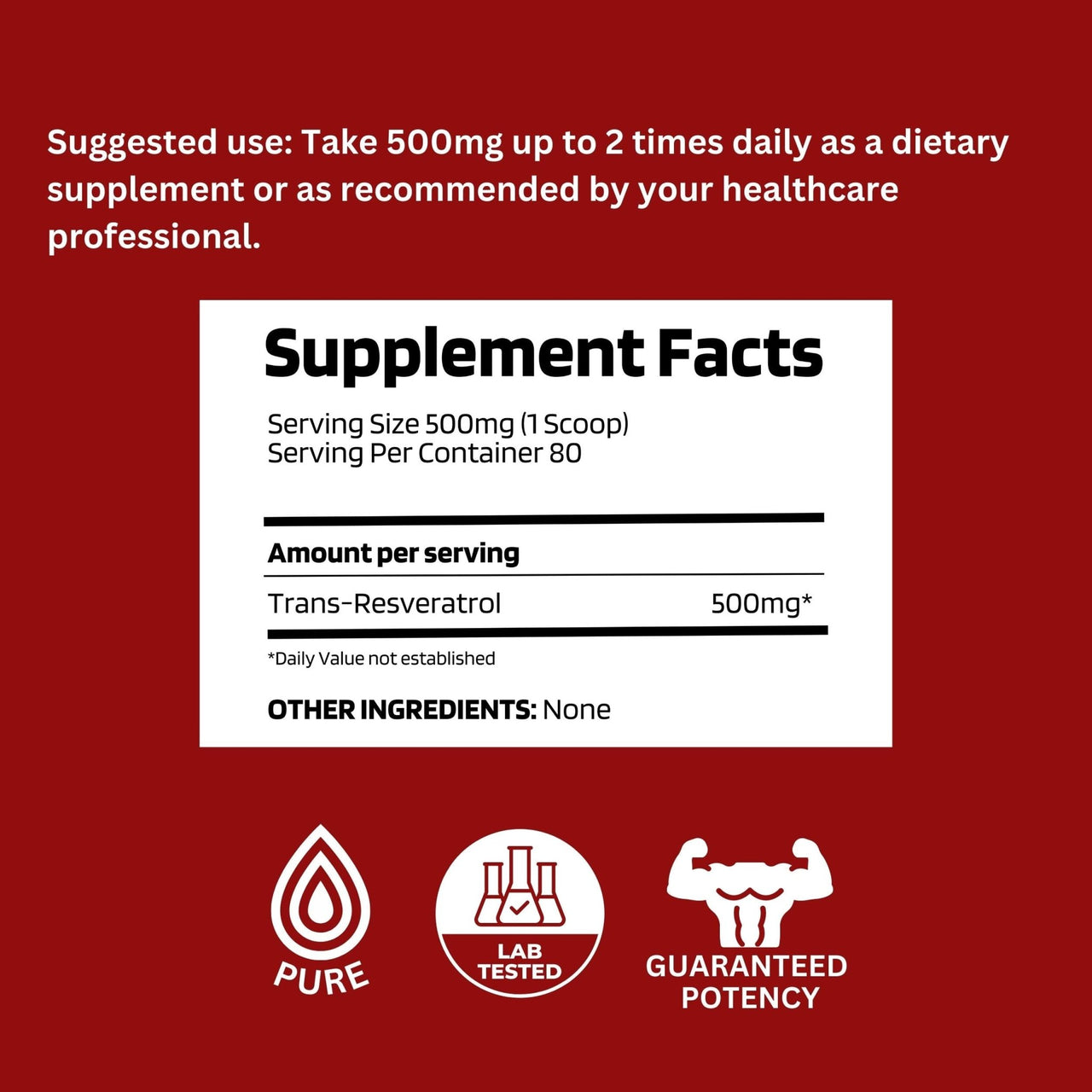 Probase Trans-Resveratrol Powder - Guaranteed over 98% purity - 40-Day Supply - Probase Nutrition