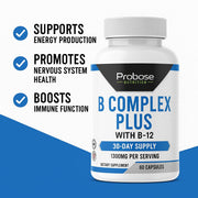Probase Nutrition B Complex Plus with B-12 60 Capsules 30-Day Supply