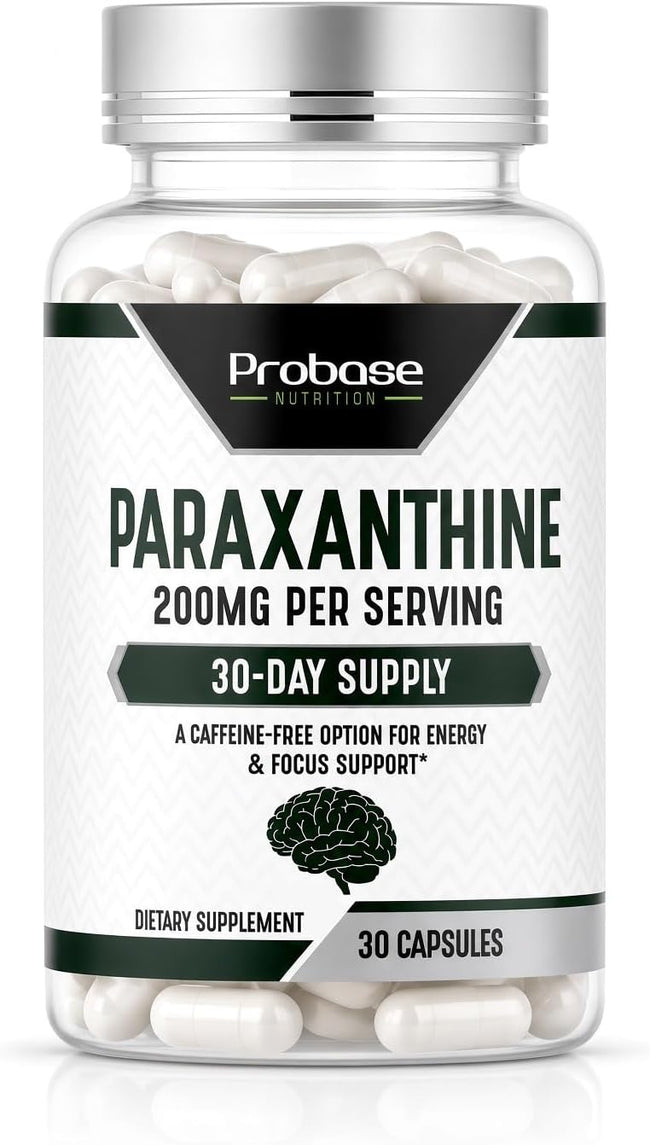 Probase Nutrition Paraxanthine 200mg Capsules for Clean Energy & Focus 30ct
