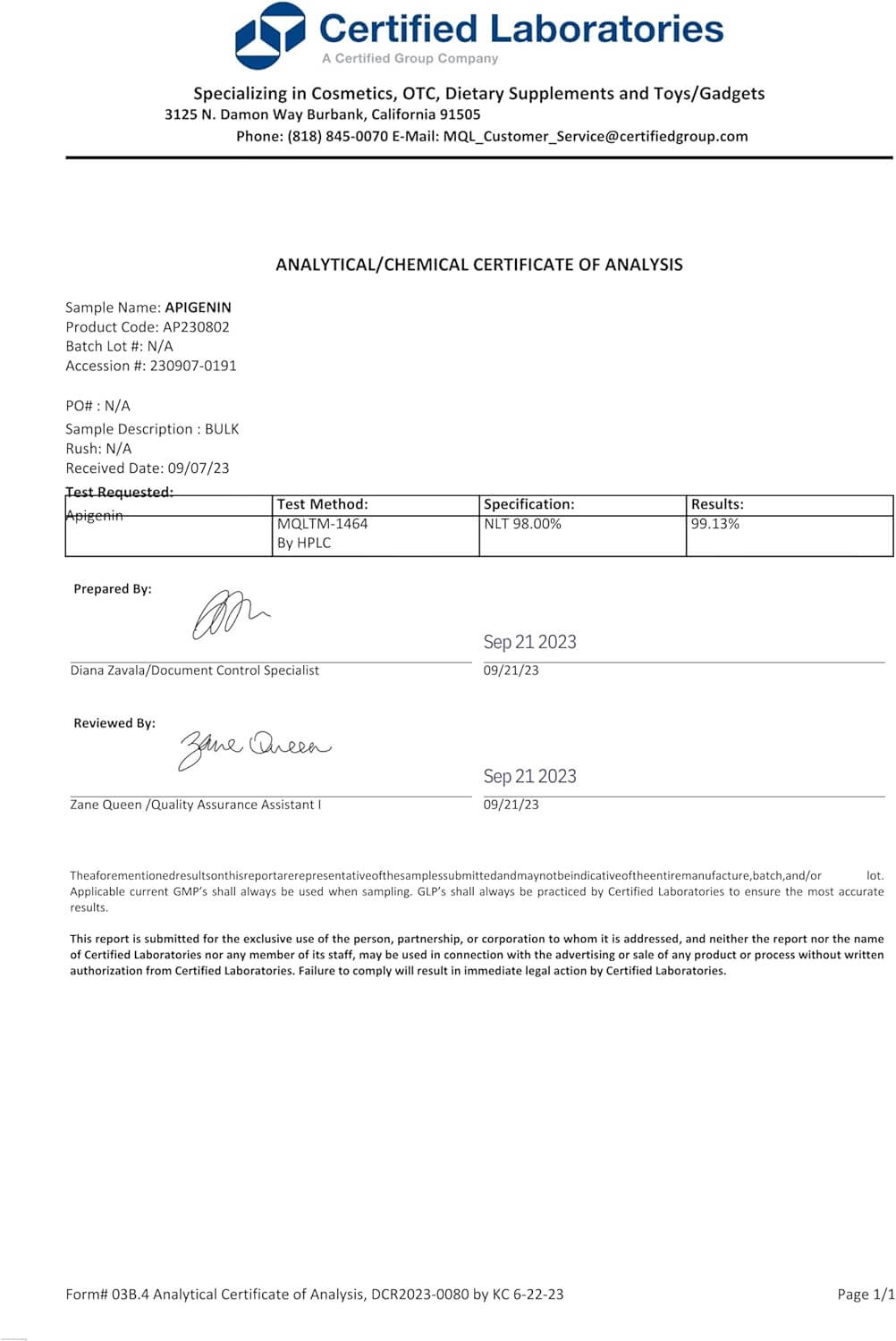 Apigenin Supplement