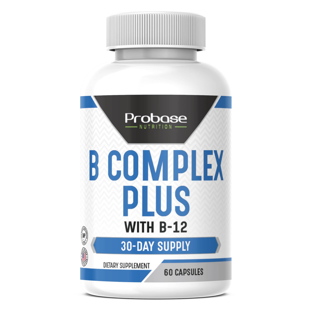 Probase Nutrition B Complex Plus with B-12 60 Capsules 30-Day Supply