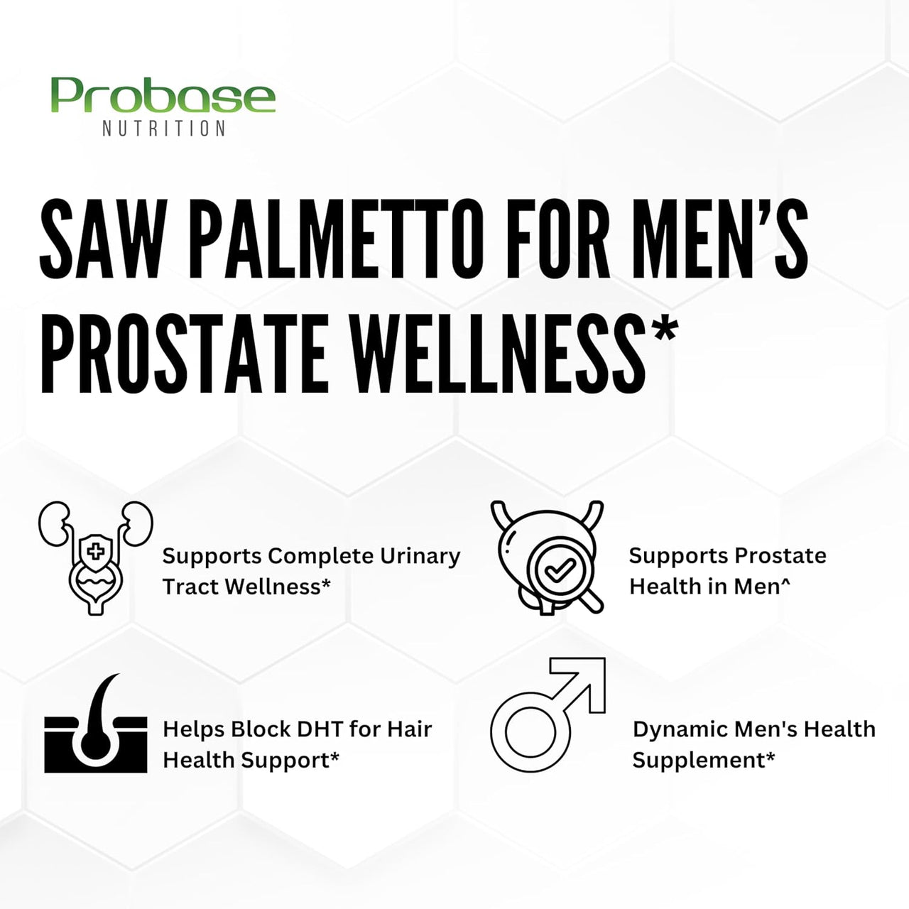 Saw Palmetto for Men's Prostate Health – Supports Prostate, Urinary & Hair Wellness – Powerful DHT Blocker for Male Health – 3+ Month Supply of Saw Palmetto Extract