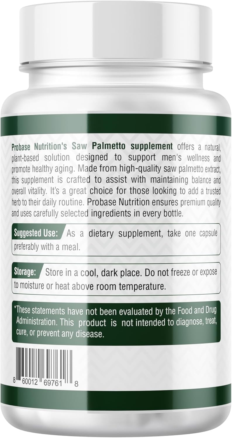 Saw Palmetto for Men's Prostate Health – Supports Prostate, Urinary & Hair Wellness – Powerful DHT Blocker for Male Health – 3+ Month Supply of Saw Palmetto Extract