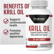 Probase Nutrition Krill Oil 30 Softgels 30-Day Supply