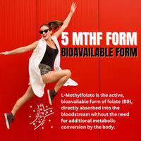 Thumbnail for L Methyl Folate 15mg - Professional Strength, Active 5-MTHF Form - Supports Mood, Methylation, Cognition – Bioactive Forms of Vitamin B9 (60 Capsules)