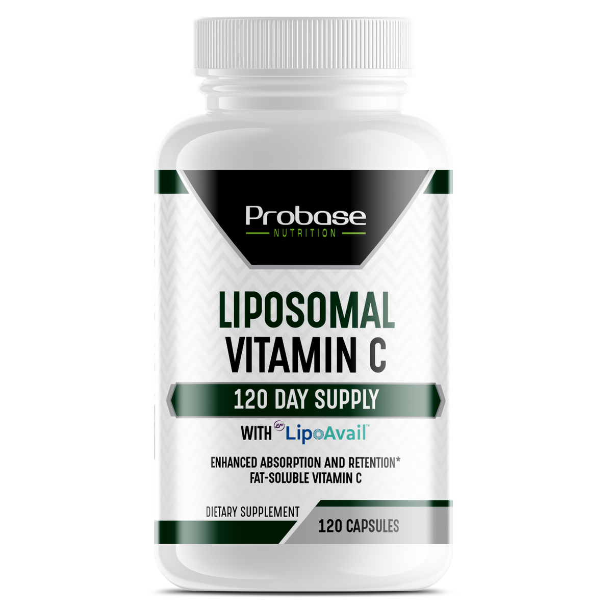 Probase Nutrition Liposomal Vitamin C with LipoAvail- Brain, Heart, Eye & Immune Support - Provides 500 mg of Bioavailable Vitamin C - Non-GMO, Gluten-Free & Soy-Free - 120 Capsules
