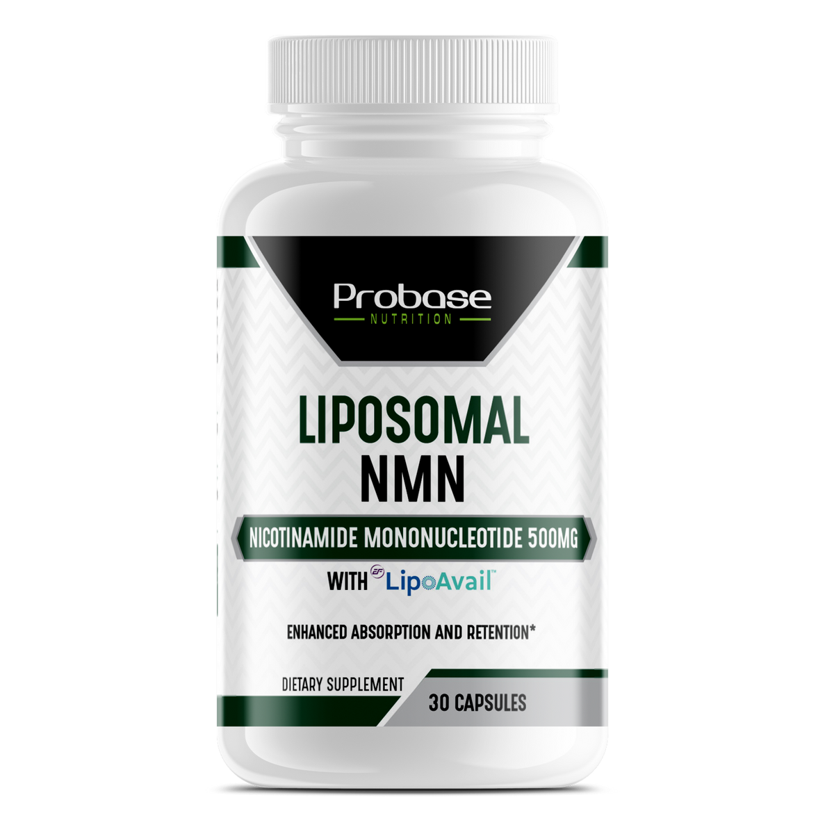 Probase Nutrition Liposomal NMN Capsules with LipoAvail - 500 mg NMN Supplement, Nicotinamide Mononucleotide, NAD Precursor - 30 Capsules