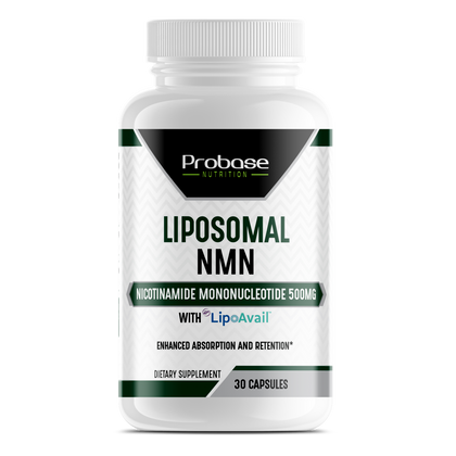 Probase Nutrition Liposomal NMN Capsules with LipoAvail - 500 mg NMN Supplement, Nicotinamide Mononucleotide, NAD Precursor - 30 Capsules