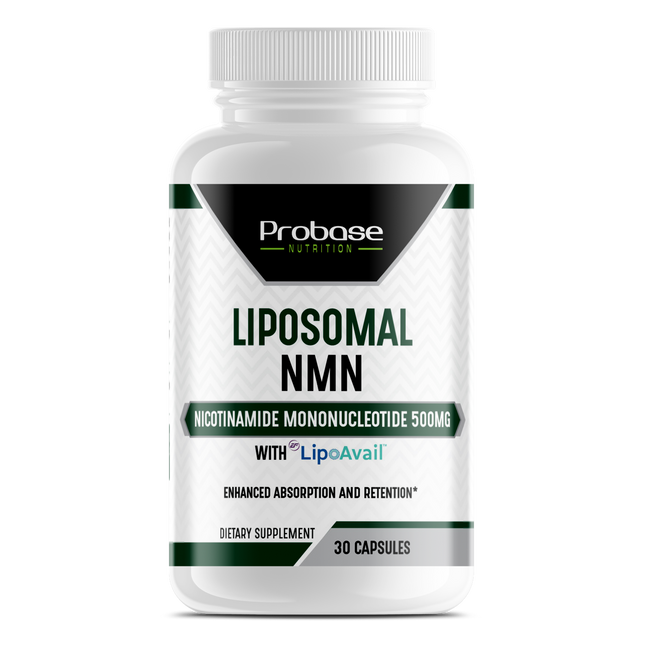 Probase Nutrition Liposomal NMN Capsules with LipoAvail - 500 mg NMN Supplement, Nicotinamide Mononucleotide, NAD Precursor - 30 Capsules
