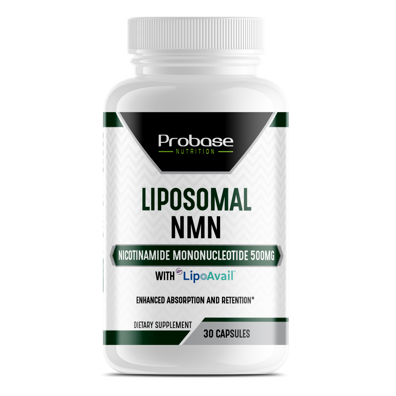 Probase Nutrition Liposomal NMN Capsules with LipoAvail - 500 mg NMN Supplement, Nicotinamide Mononucleotide, NAD Precursor - 30 Capsules