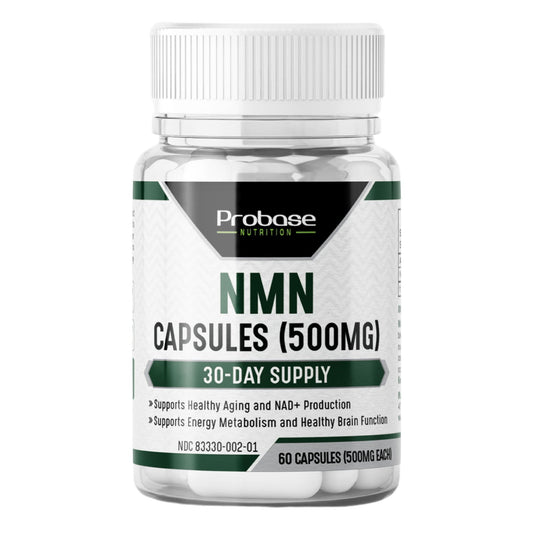 NMN Capsules 60 Count (500mg Each)- Guaranteed over 98% purity- 30-Day Supply - Probase Nutrition