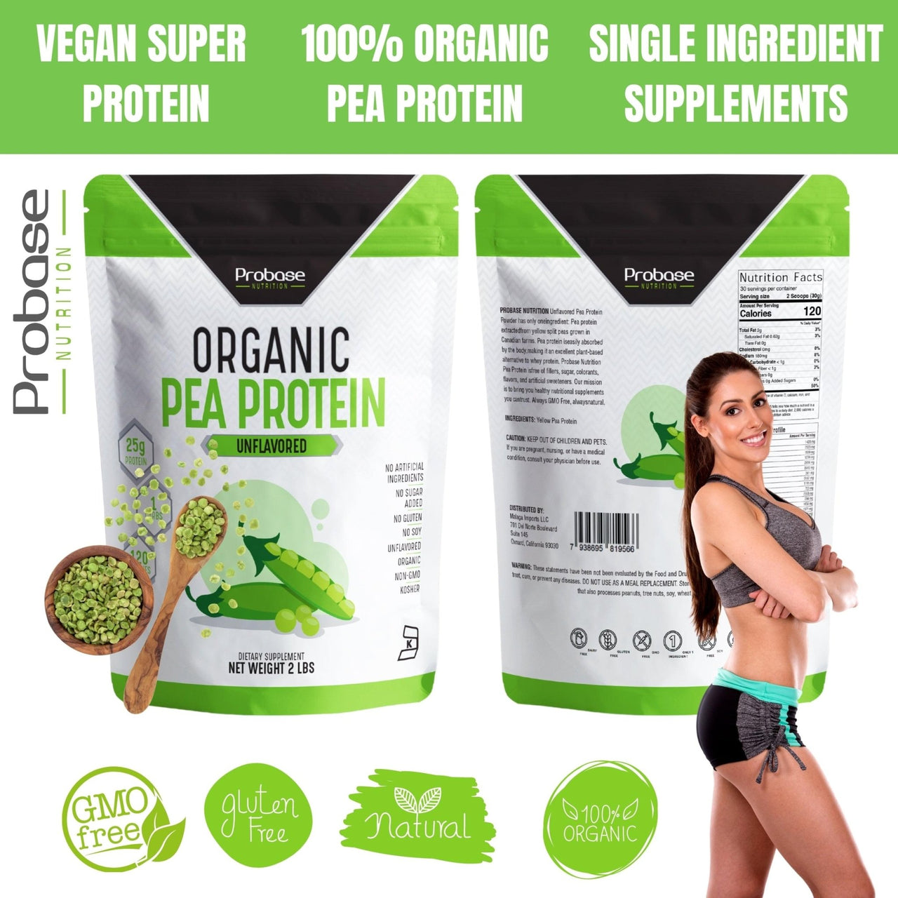 Probase Organic Pea Protein (2 pounds) - Probase Nutrition