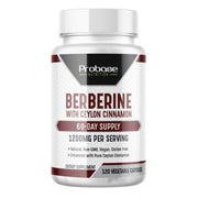 Probase Premium Berberine HCI 1200mg, 120 Capsules - Plus Ceylon Cinnamon Extract 10:1, Berberine HCL Root Supplements Pills - Supports Glucose Metabolism, Immune System, Healthy Weight Management - Probase Nutrition