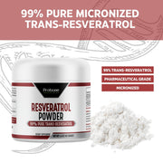 Probase Trans-Resveratrol Powder - Guaranteed over 98% purity - 40-Day Supply - Probase Nutrition